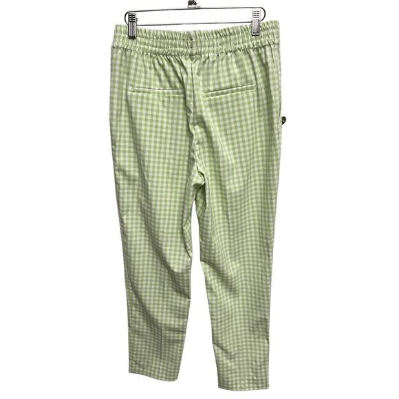 Zara Gingham Straight Pants Green - Picture 3 of 7